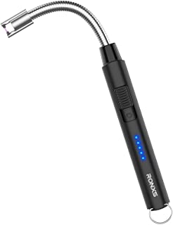 3. RONXS Electric Lighter USB Rechargeable with Battery Indicator, Long Flexible Neck, and Hanging Hook Plasma Arc Lighter